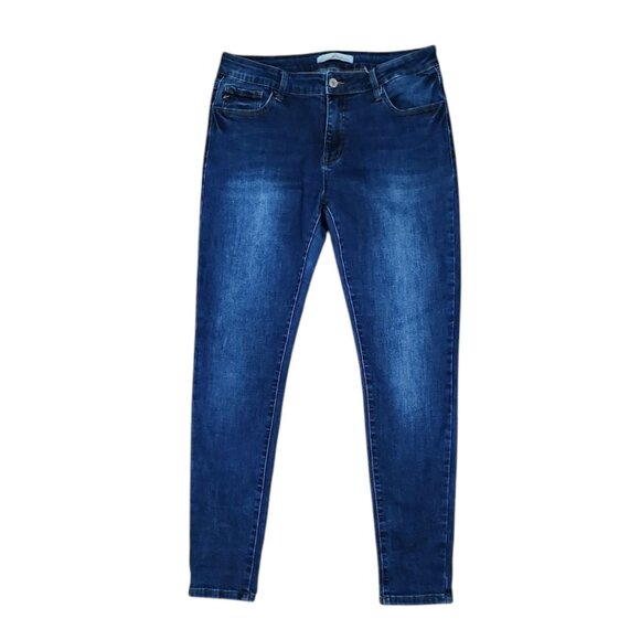 KanCan Jeans Womens Size 11 Blue Denim Midrise Skinny Medium Wash Pockets - Picture 1 of 6